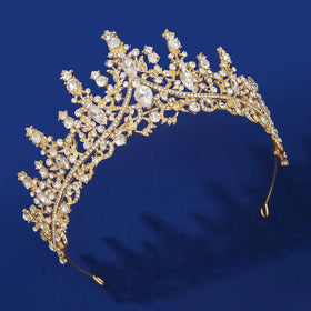 COCIDE Gold Tiara bridal cosplay accessory for stage looks.