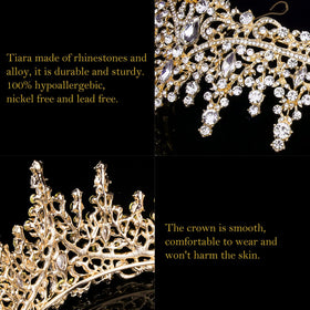 COCIDE Gold Tiara handmade detail highlights quality craftsmanship.