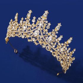 COCIDE Gold Tiara prom party accessory adds glamour to costumes.