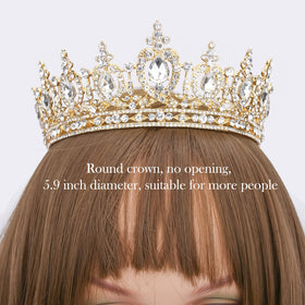 COCIDE prom bridal crown tiara gold, enhances formal event ensembles.