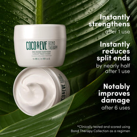 Ingredients include Coco & Eve Bond Therapy Pro Bond Mask: argan oil, shea butter