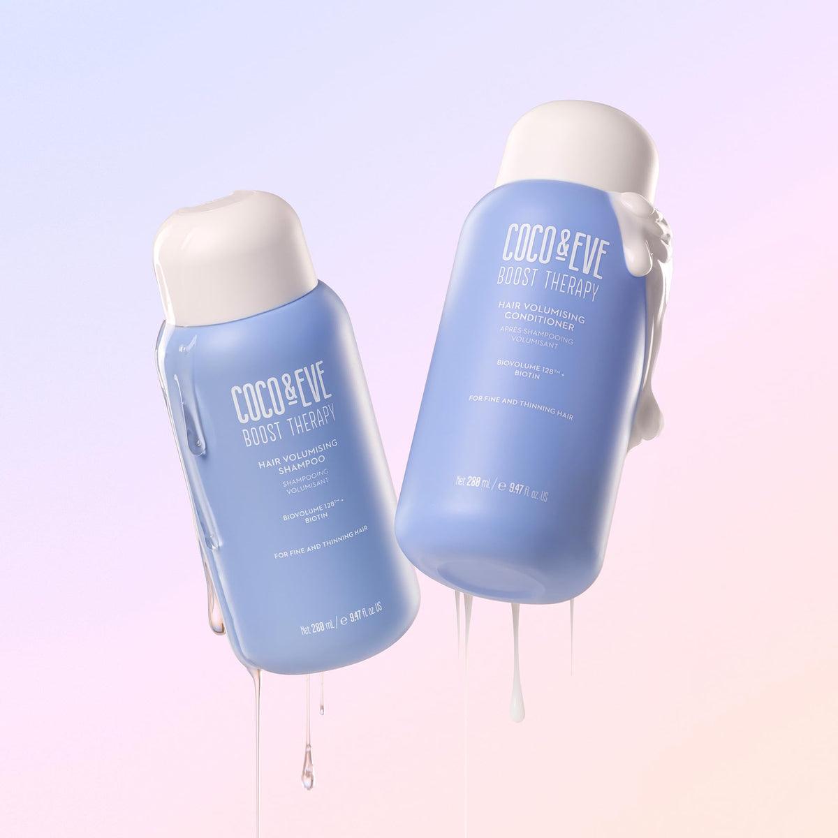 Coco & Eve lifestyle shot with shiny, voluminous hair