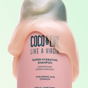Coco & Eve coconut ingredient illustration suggests natural hydration benefits.