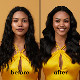 Coco & Eve Pro Youth Mask application on hair demonstrates even distribution for volume.