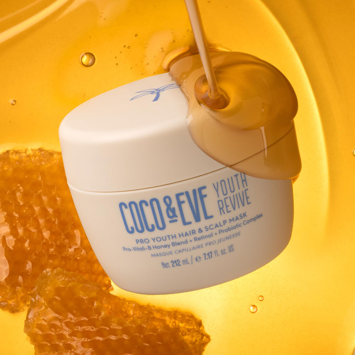 Coco & Eve Pro Youth Mask in hand shows easy application for youthful, hydrated hair.