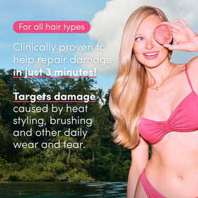 Coco & Eve leave-in treatment close-up demonstrates rapid 3 minute repair concept