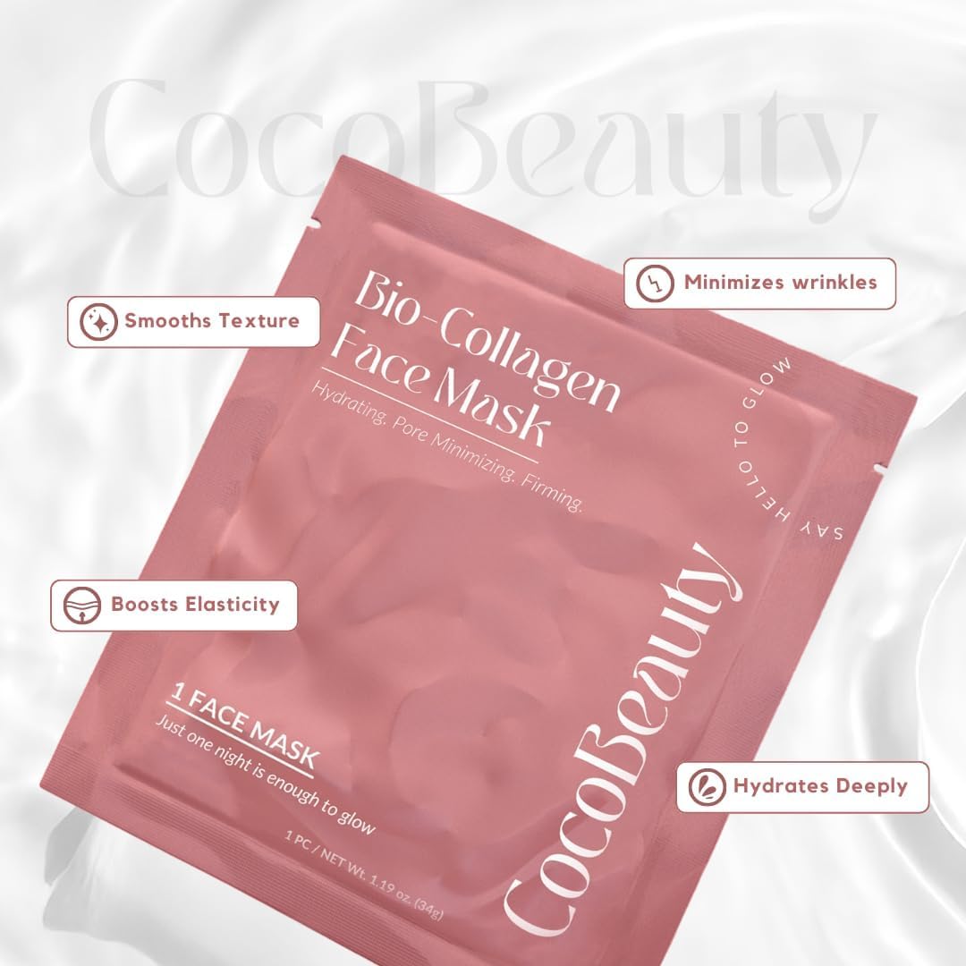 COCOBEAUTY Collagen Sheet Mask with bio-collagen infusion for nourishment