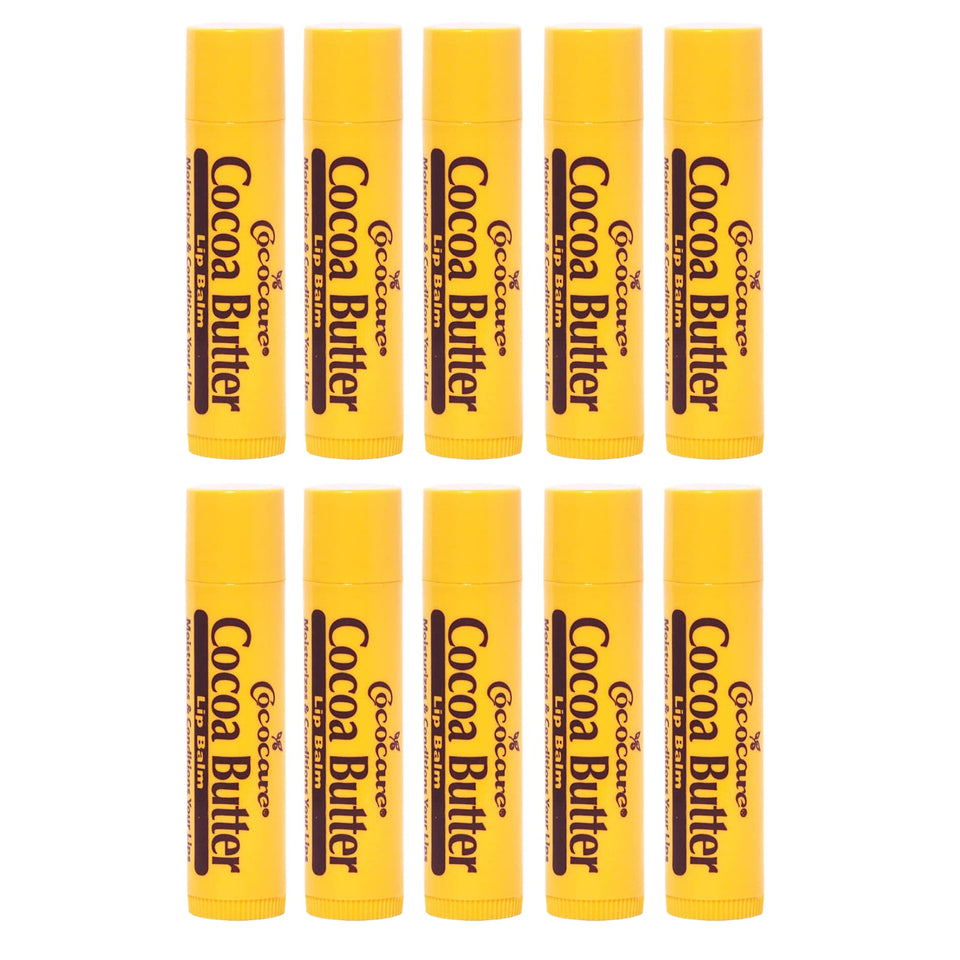 COCOCARE Cocoa Butter Lip Balm in a yellow stick delivering silky hydration.
