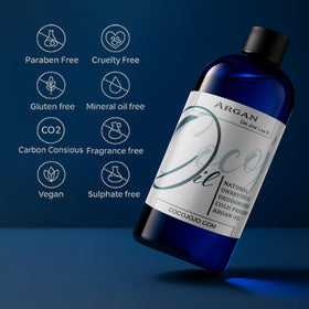 Cocojojo deodorized argan oil demonstrates cold-pressed purity.