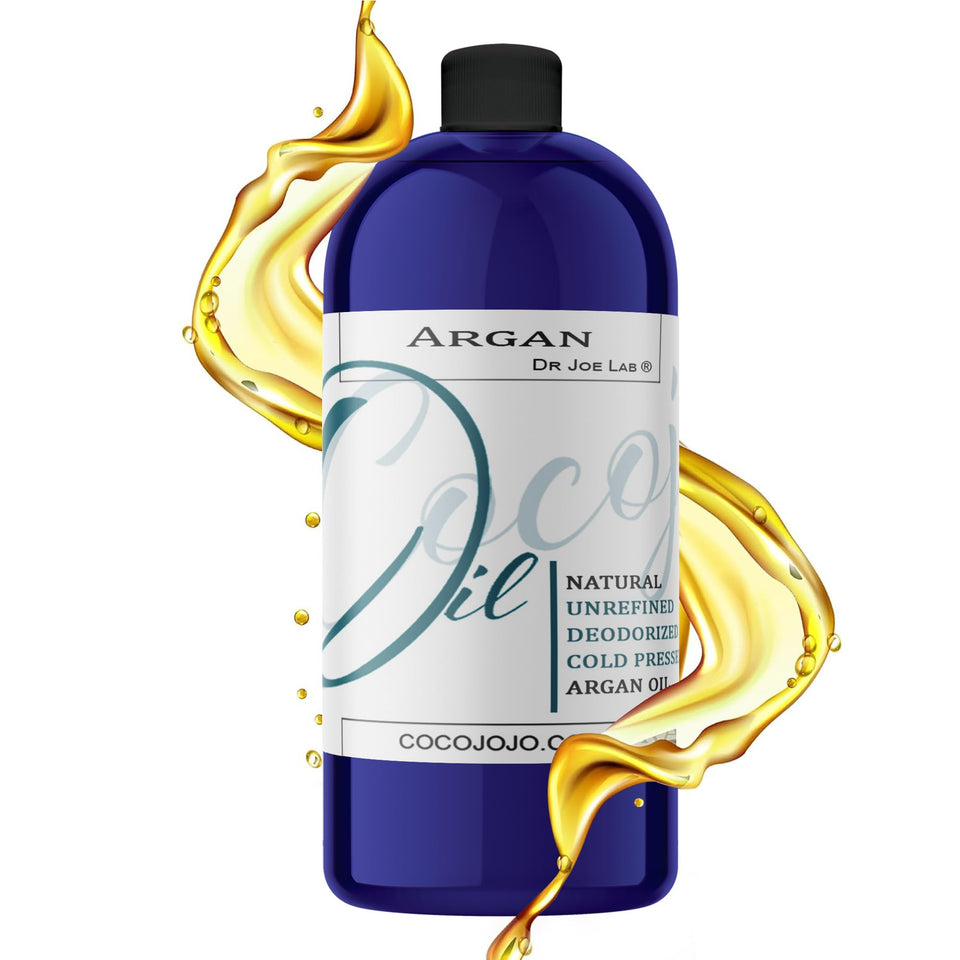 Cocojojo deodorized argan oil bottle for hair provides deep hydration without fragrance.