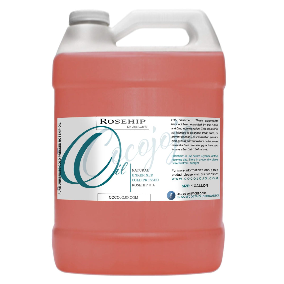 Cocojojo Rosehip Oil bottle pour for smooth skin hydration
