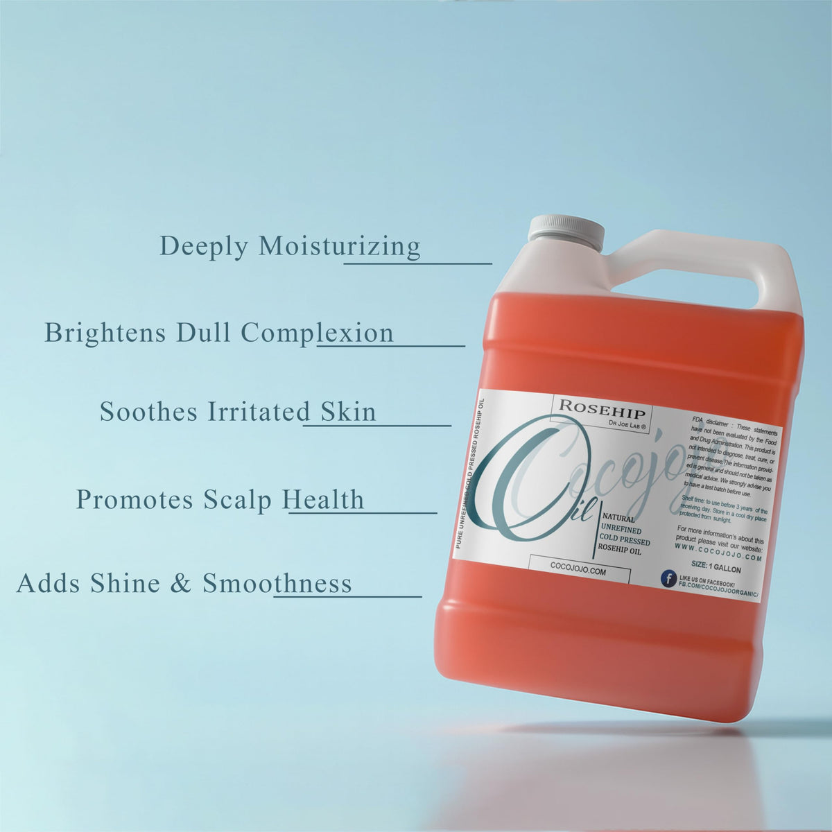 Cocojojo Rosehip Oil label closeup highlighting natural origin