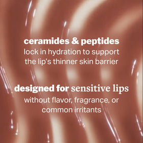 Cocokind Lip Blur Balm with ceramides and peptides delivers moisture and lip skin support.