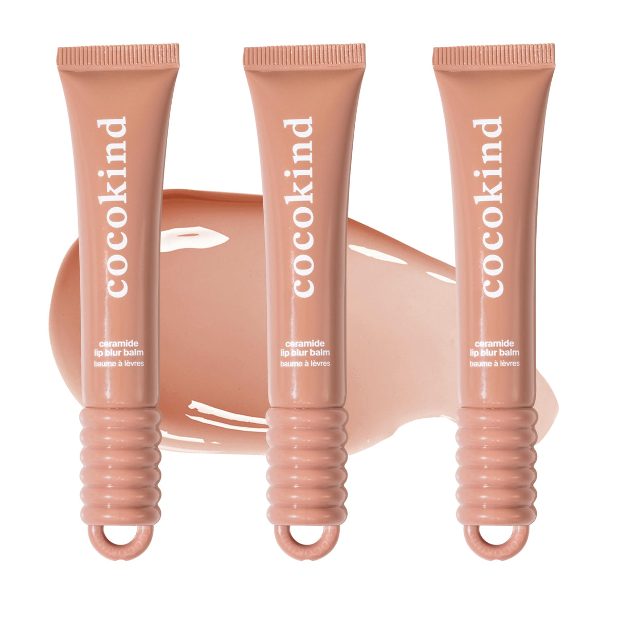 Cocokind Ceramide Lip Blur Balm in soft brown provides long-lasting hydration for sensitive lips.