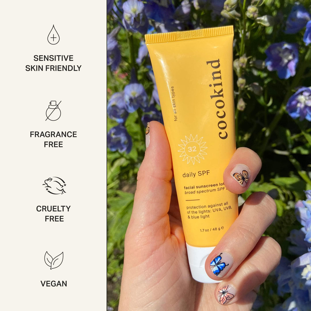 Applying Cocokind Daily SPF: 15 minutes before sun exposure