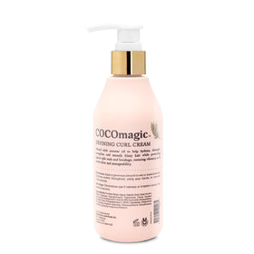Cocomagic Defining Curl Cream pump dispense enables easy, mess-free application for smooth styling
