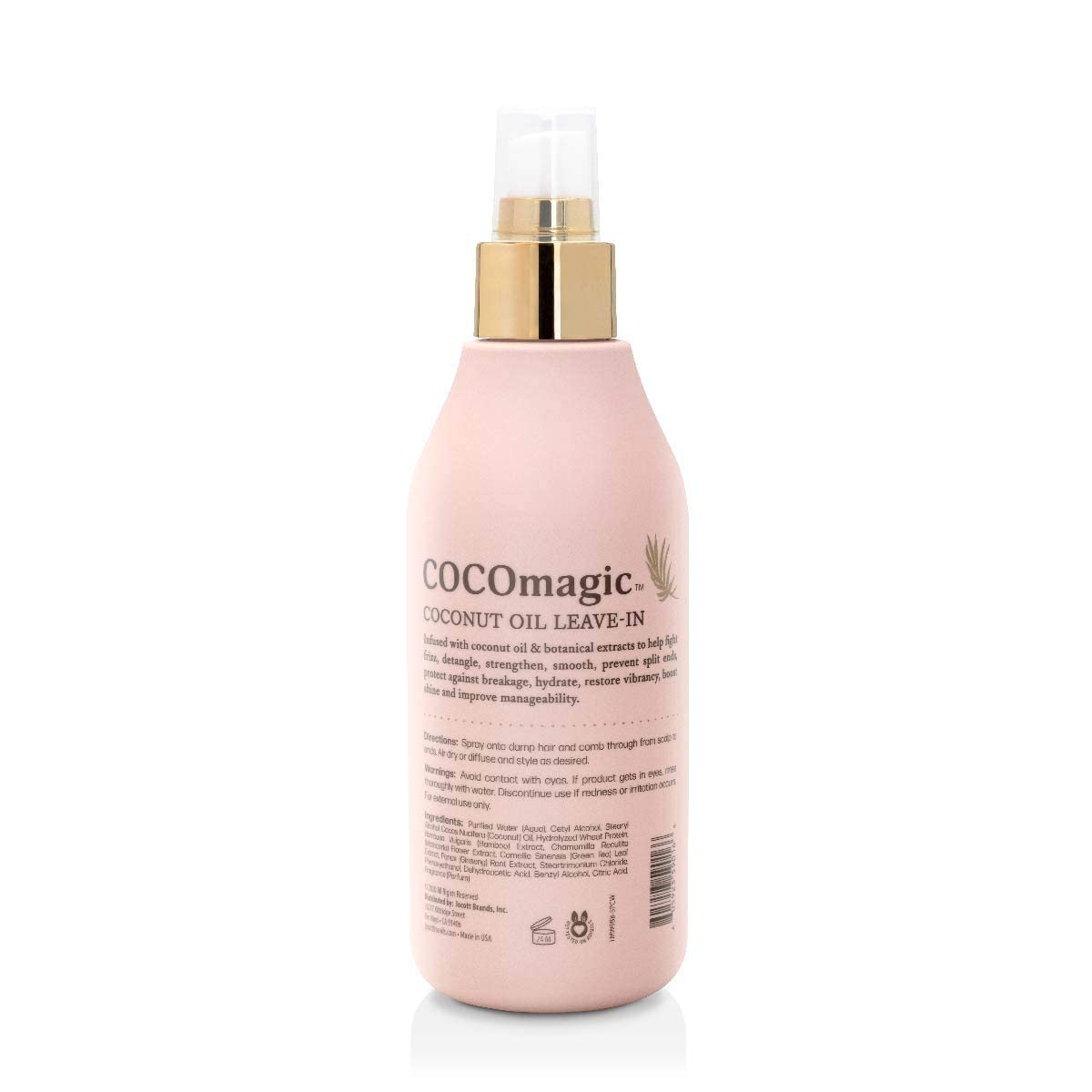Cocomagic leave-in application on damp hair aids detangling