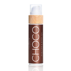 COCOSOLIS CHOCO suntan oil bottle ready for quick, smooth tanning