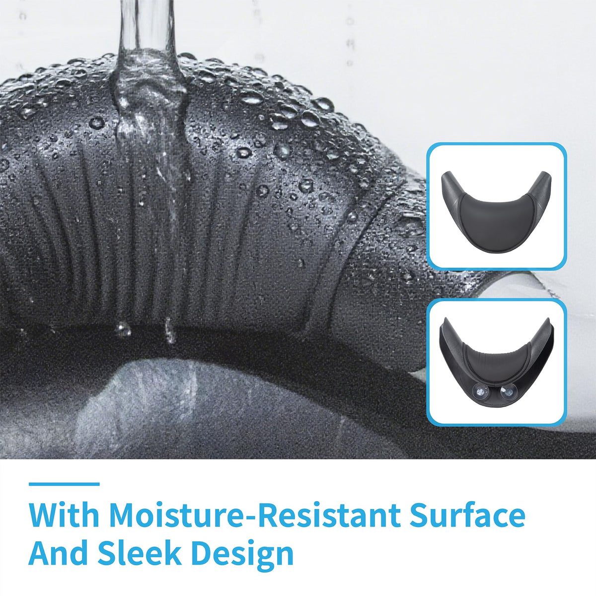 Coczeb grip-texture neck rest stays-put on dry surfaces.
