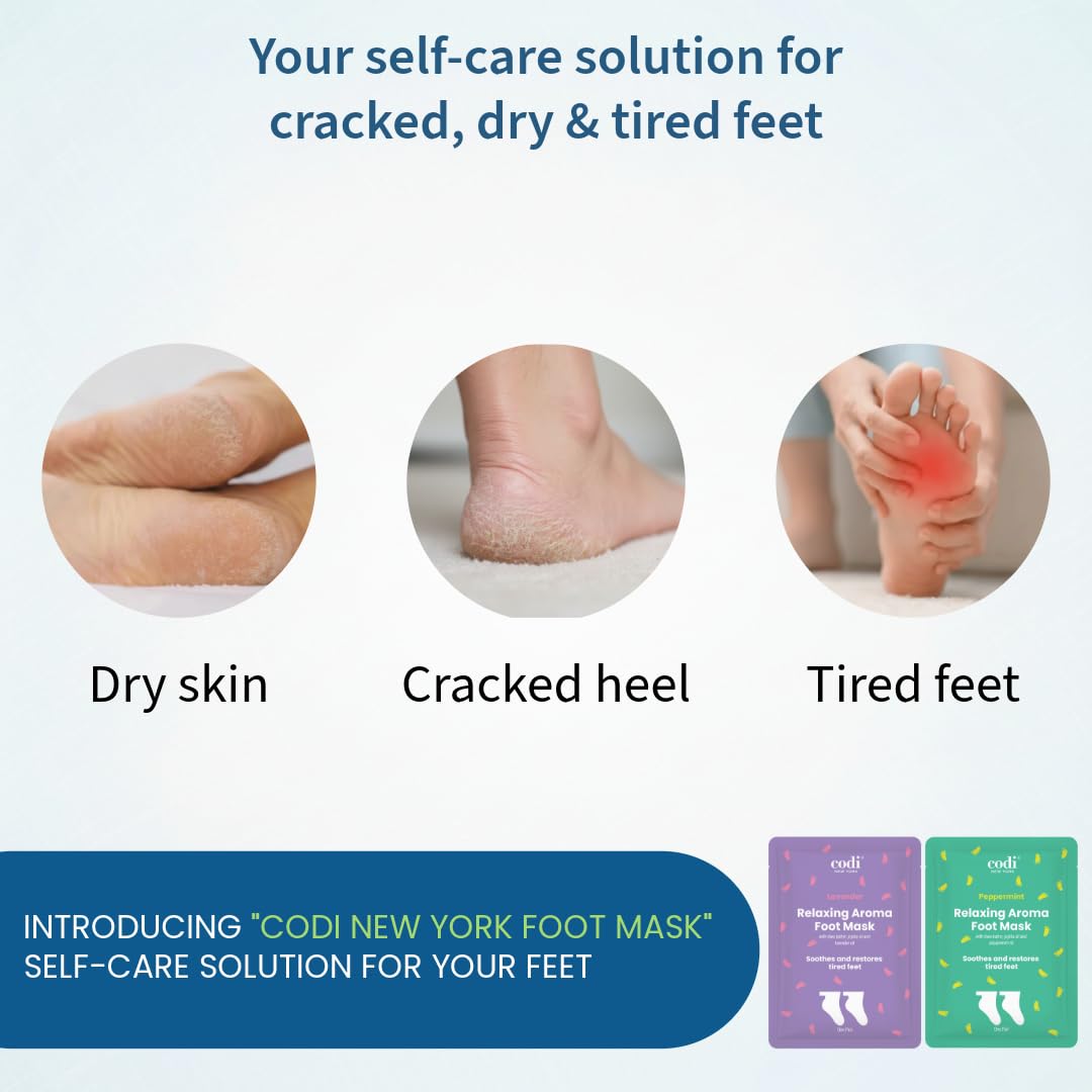 Codi New York Foot Mask application scene for at-home care
