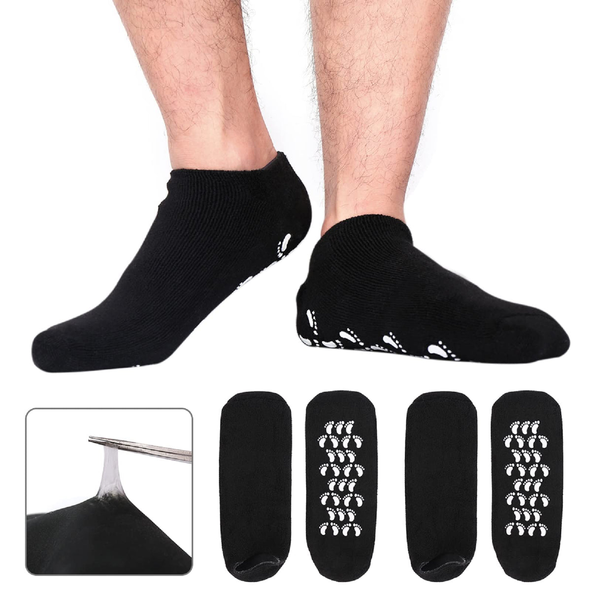 Codream large men's moisturizing gel socks foreground for at home hydration