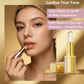 Close-up of Coellyo True Tone adapting lip color to your pH.