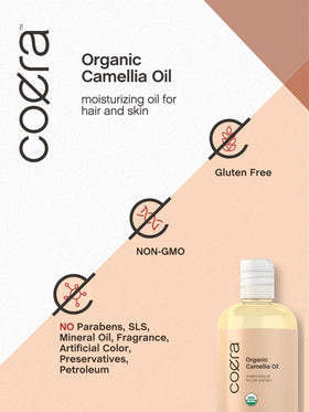 Coera Camellia Seed Oil on skin provides lightweight moisture.