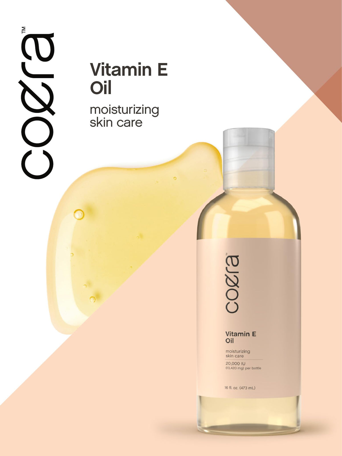Coera Vitamin E Oil face and body application for versatile hydration.
