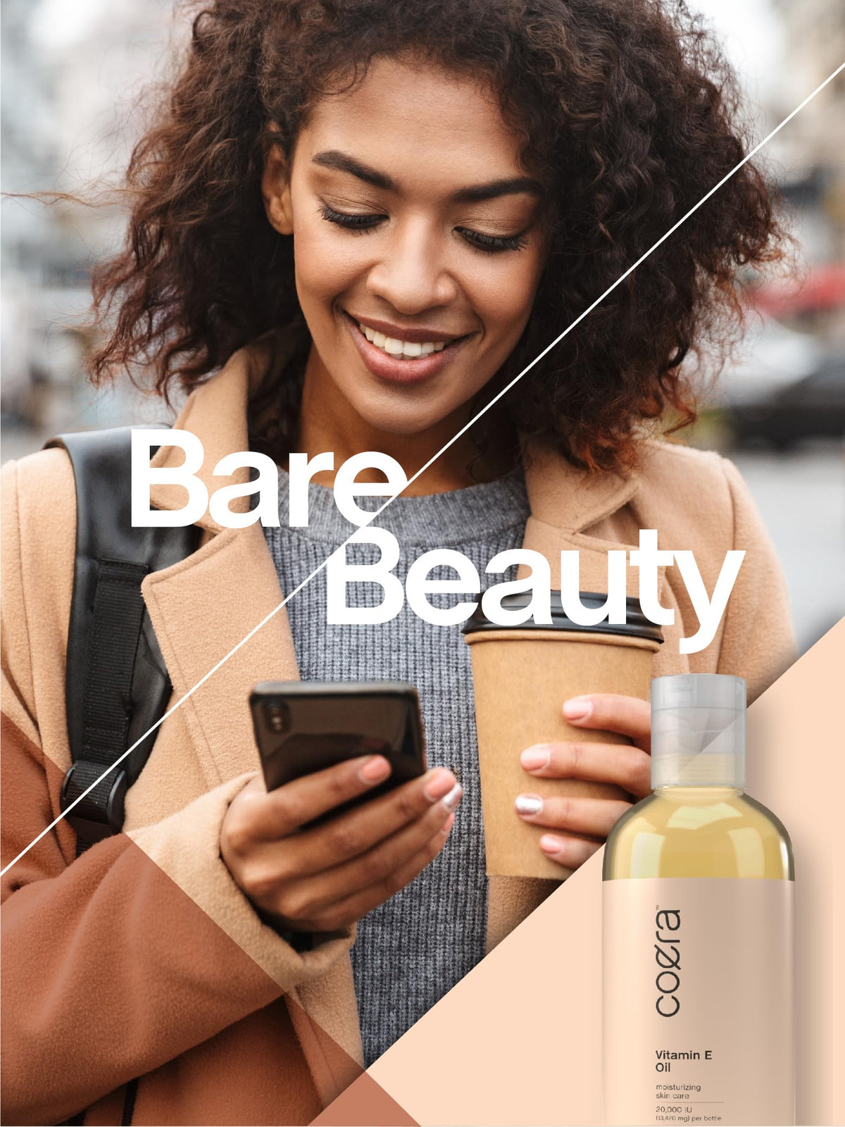 Coera Vitamin E Oil in use shows daily moisturization on skin.