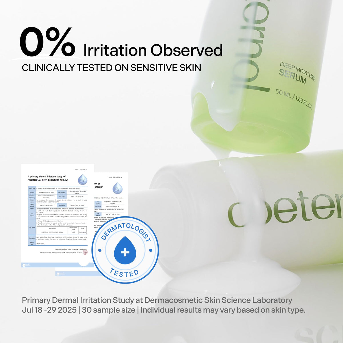 Coeternal Deep Moisture Serum with Algae11 blend emphasizes rich hydration.