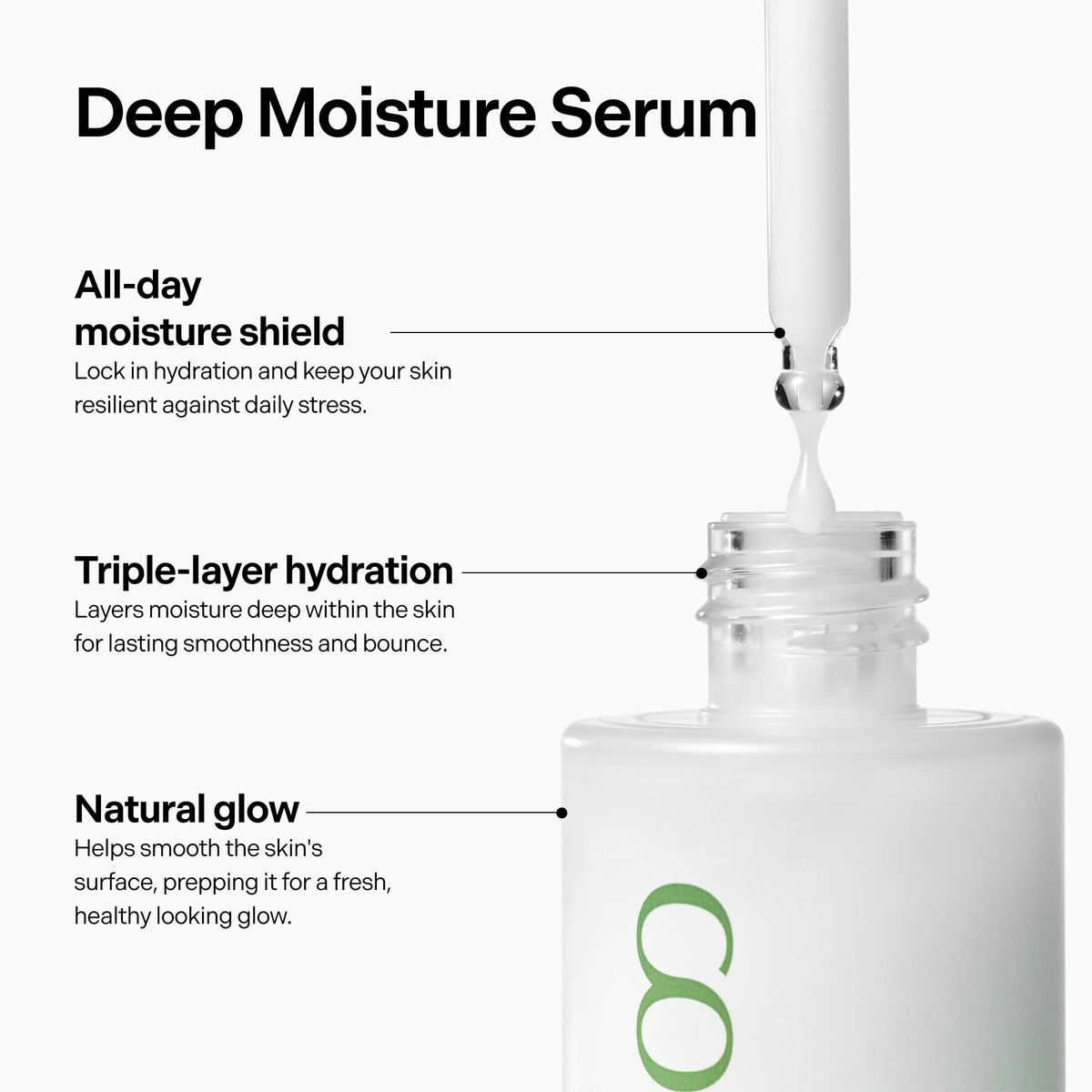 Coeternal Deep Moisture Serum on skin shows lightweight, non-greasy texture.