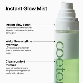 Coeternal Instant Glow Mist being sprayed for a refreshing, lightweight hydration boost.