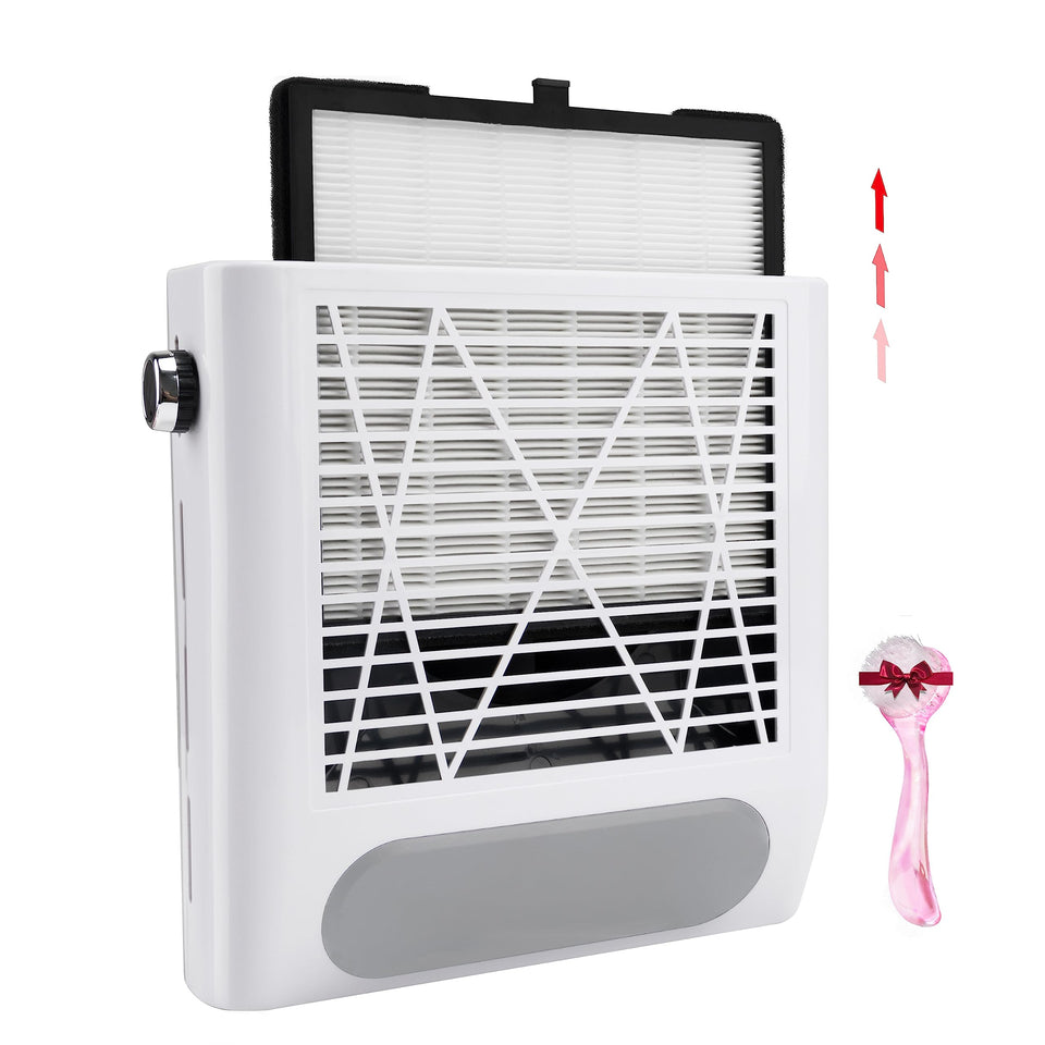 Cofashion 80W nail dust collector front view with powerful suction for clean nails