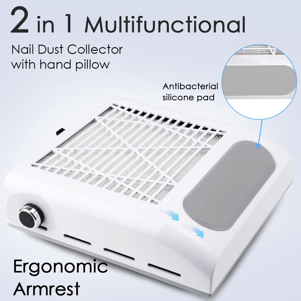 Cofashion nail art workspace stays tidy with this dust collector in action