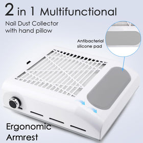 Cofashion nail art workspace stays tidy with this dust collector in action