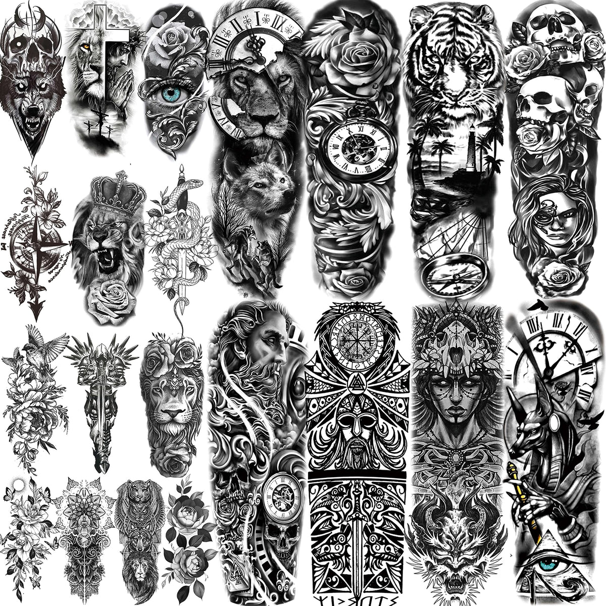 COKTAK 21-sheets variety designs for vibrant, long-lasting temporary skin art.
