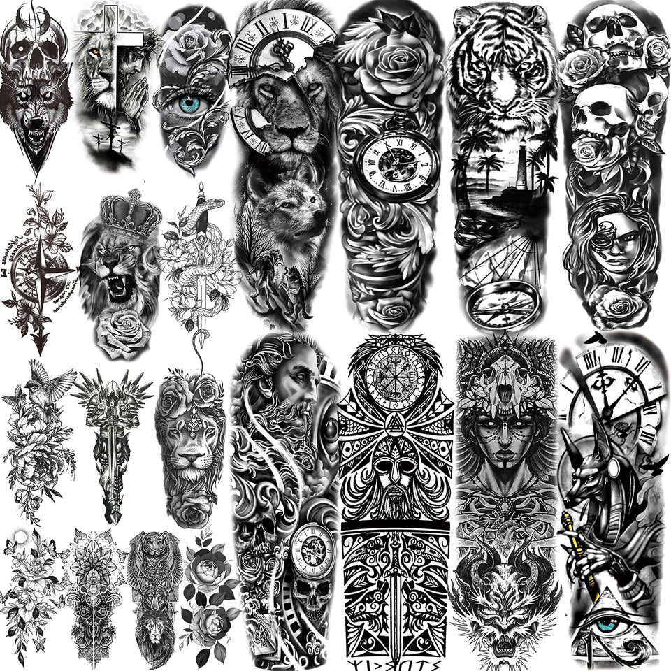 COKTAK 21-sheets variety designs for vibrant, long-lasting temporary skin art.