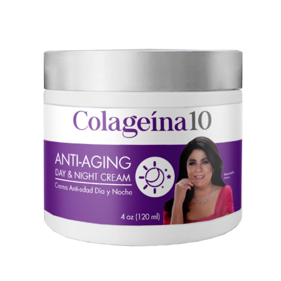 Colageina 10 day-night cream application shows creamy texture and quick absorption.