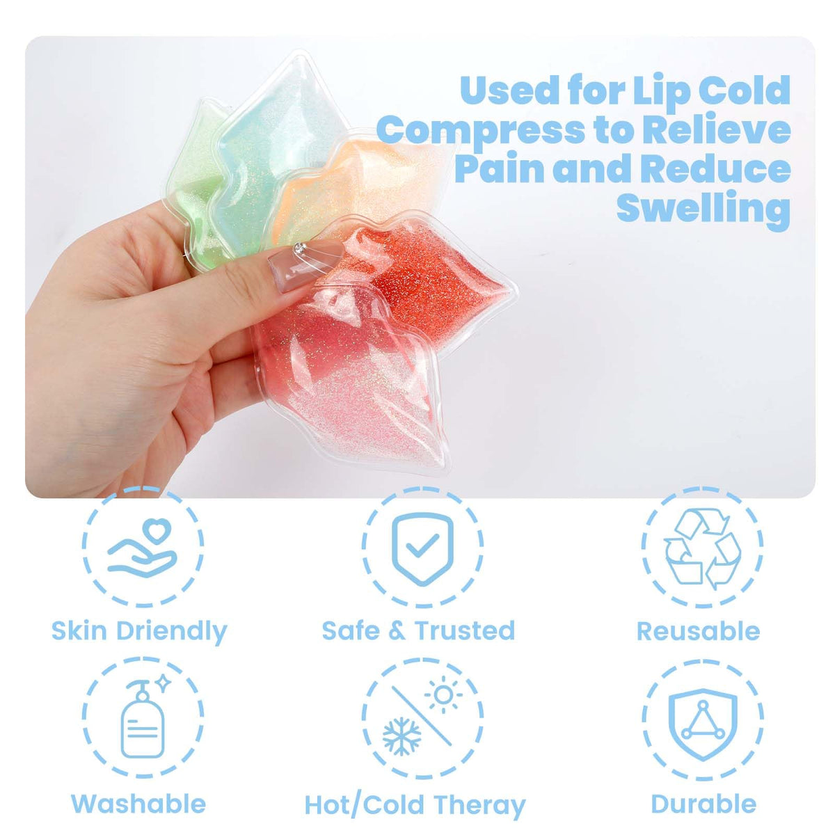 ColdCool cooling pad for lips eases discomfort during aftercare routines.