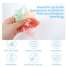 ColdCool cooling pad for lips eases discomfort during aftercare routines.