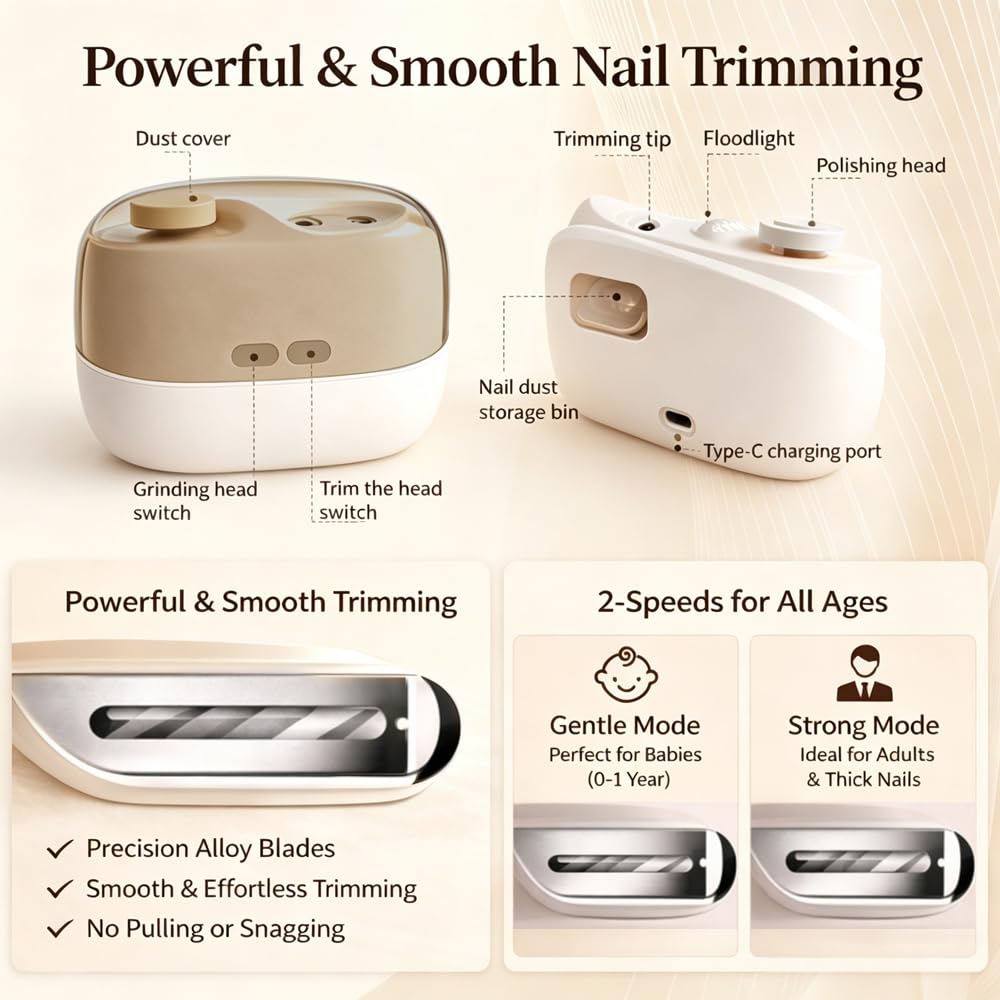 Colefoy electric nail clippers debris storage keeps nails tidy during use