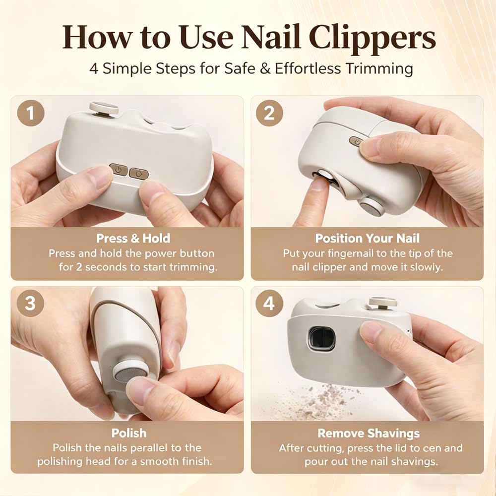Colefoy electric nail clippers quiet operation for day or night use