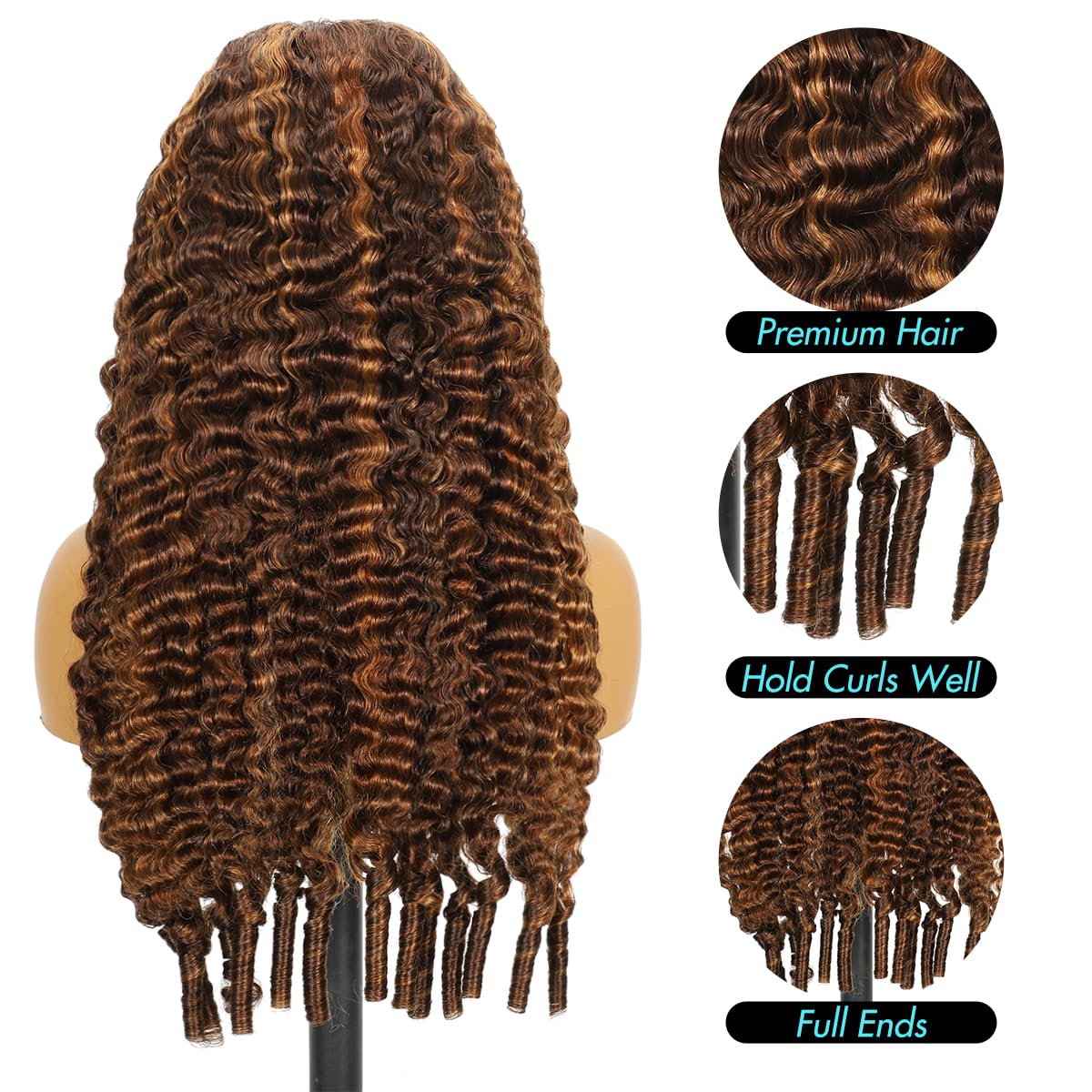 Coliki honey blonde wig with ombre highlights for dimensional color and everyday wear.