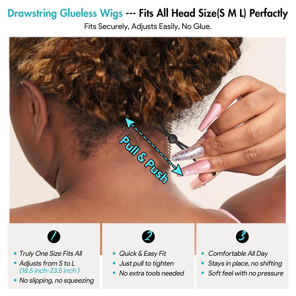 Coliki honey blonde Burmese curly wig features a pre-plucked natural hairline for ready-to-wear style.