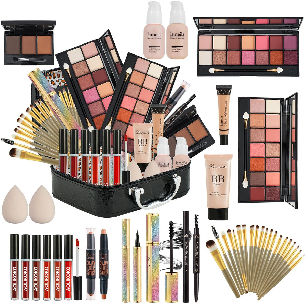 coliusa 2x14-color eyeshadow palette close-up reveals rich pigments and versatility