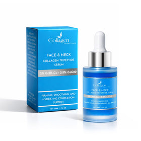 Collagen Tripeptides face neck serum bottle with dropper for precise, mess-free application