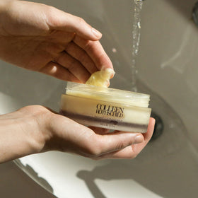COLLEEN ROTHSCHILD apply-on-dry-skin circular massage illustrates makeup removal and skin-softening potential.