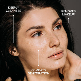 COLLEEN ROTHSCHILD balm-to-oil transition on hand shows silky texture and gentle cleansing.