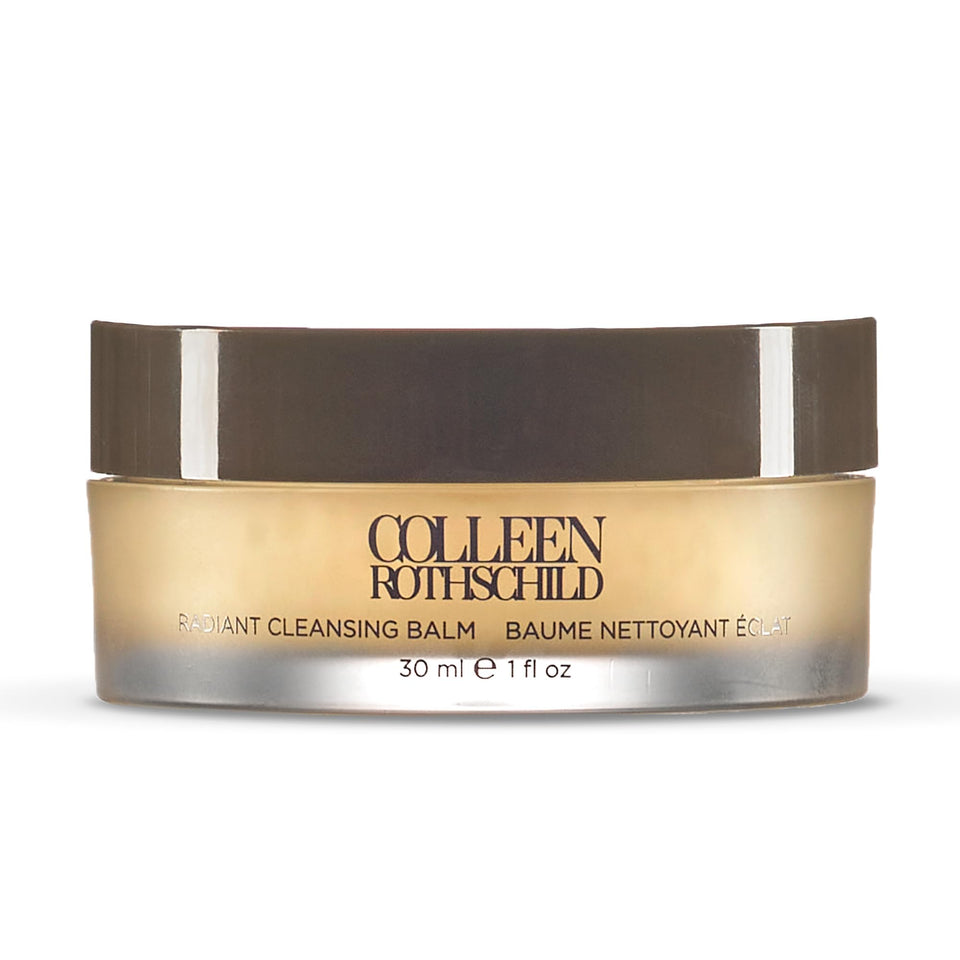 COLLEEN ROTHSCHILD Mini Radiant Cleansing Balm tube demonstrates makeup removal with a soft, luminous finish.