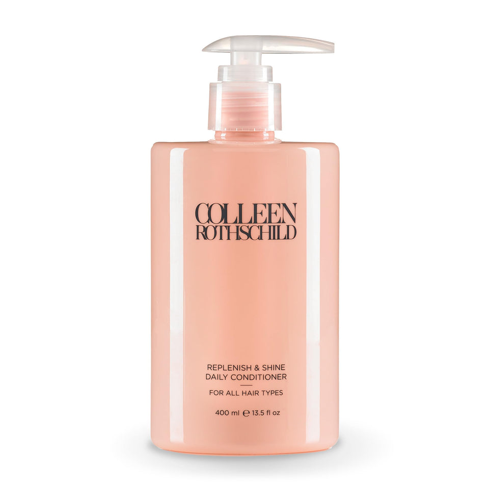 COLLEEN ROTHSCHILD Replenish & Shine bottle pour, showcasing lightweight daily nourishment.
